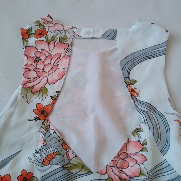 Forever 21 Light Blue Floral Pattern Sleeveless Mini Shift Dress Women's Small - Picture 10 of 12